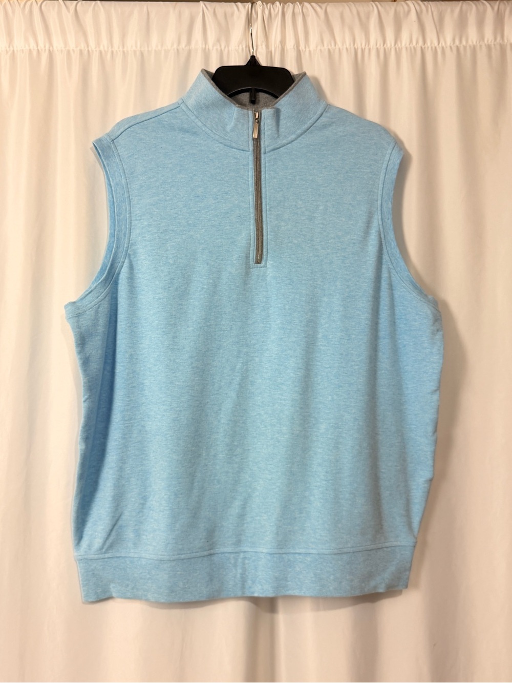Carnoustie Sportswear Men's L Light Blue Heathered Golf 1/4 Zip Brush Vest